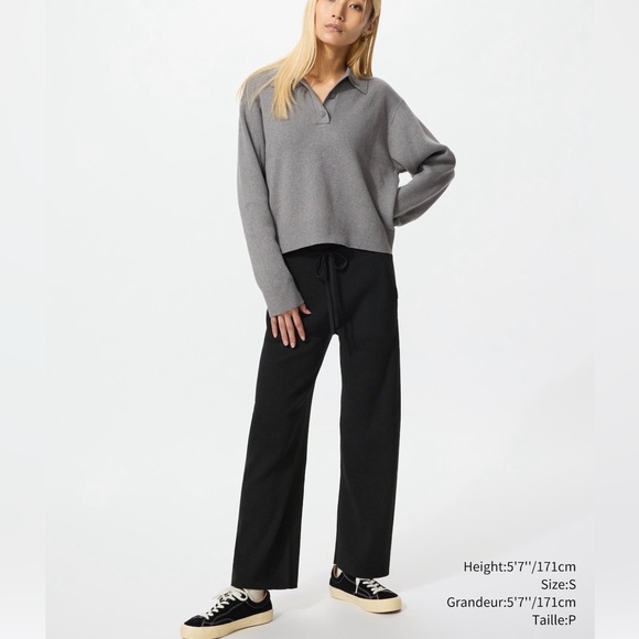 Uniqlo Pants - Uniqlo Black Rib Knit Pants and Long sleeve